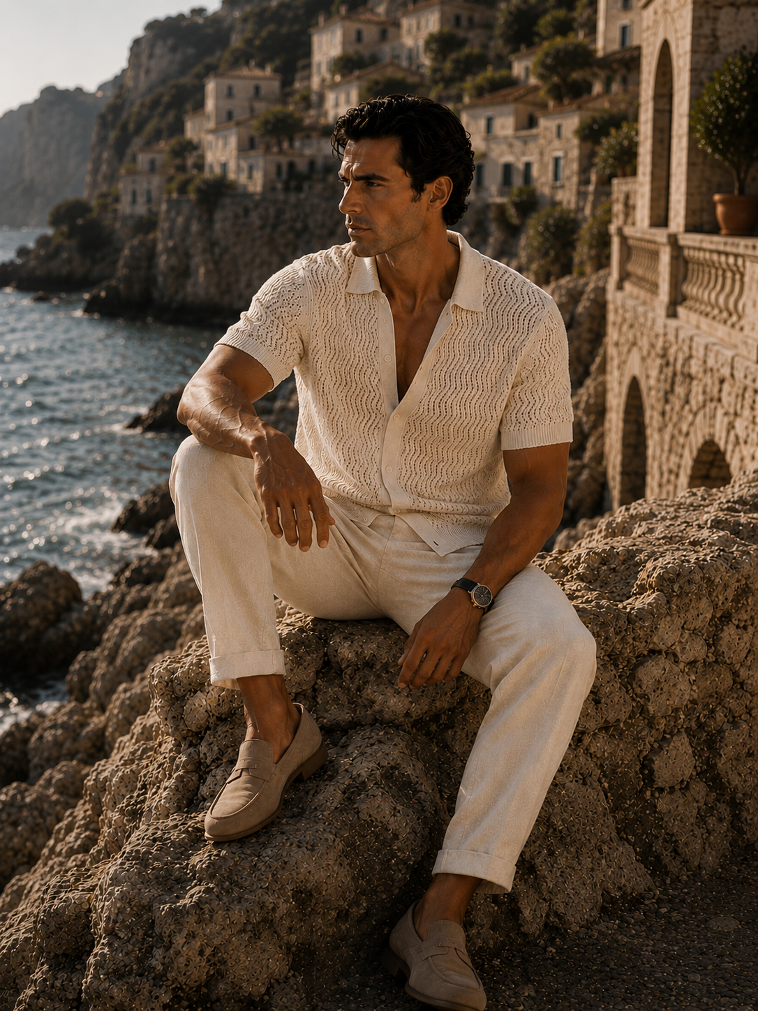 Ecru Cotton Pants