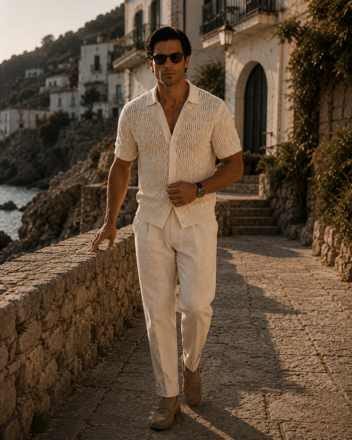 Ecru Cotton Knit Shirt