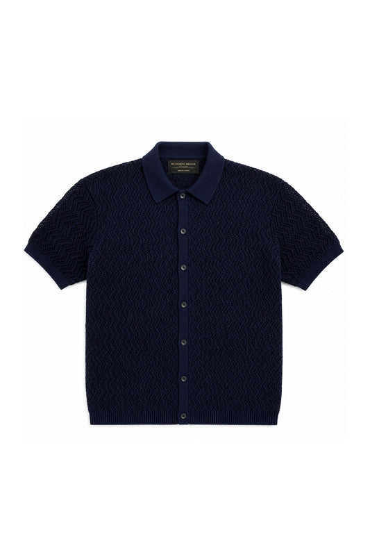 Navy Cotton Knit Shirt