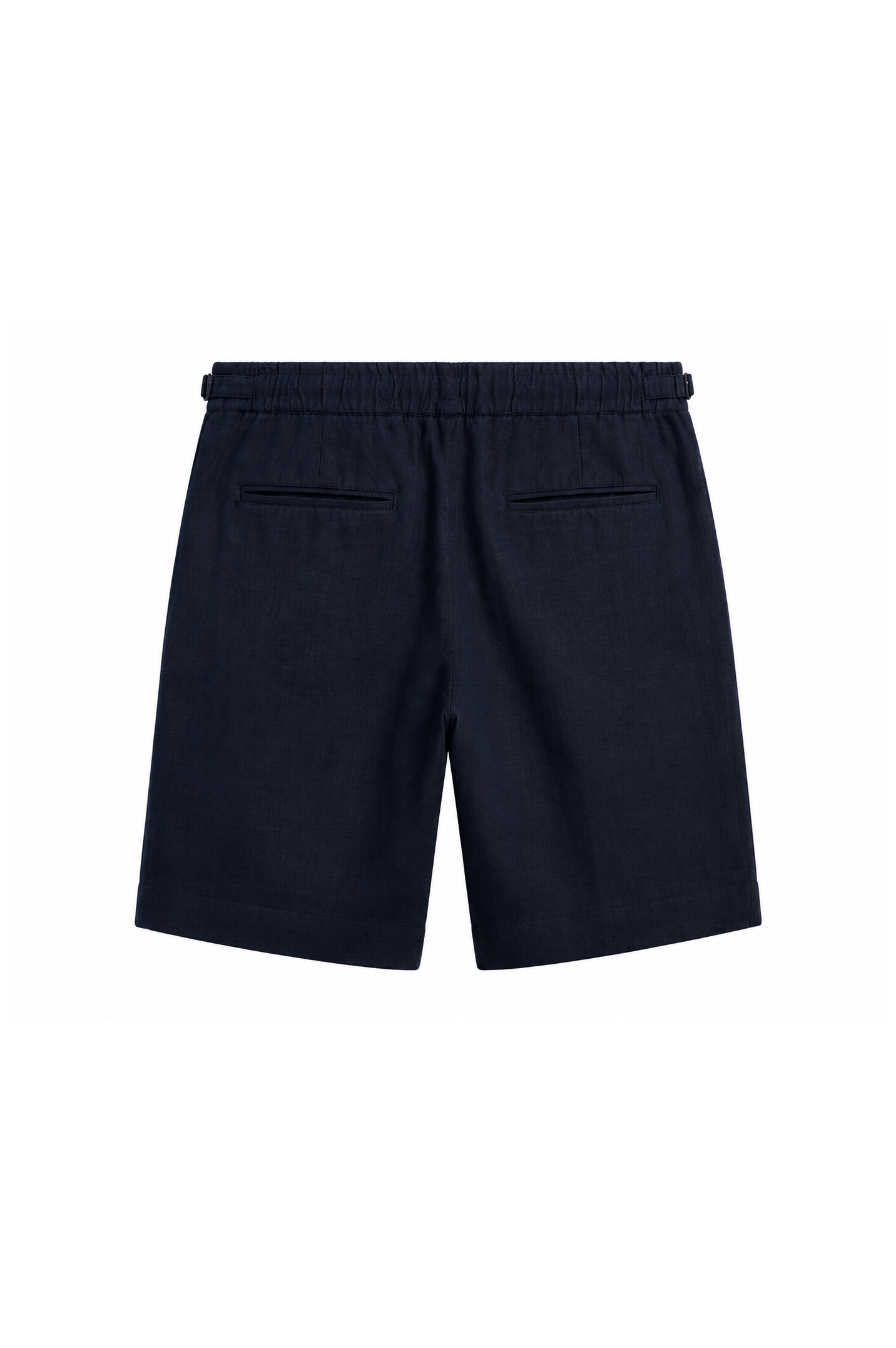 Navy Tailored Cotton Shorts