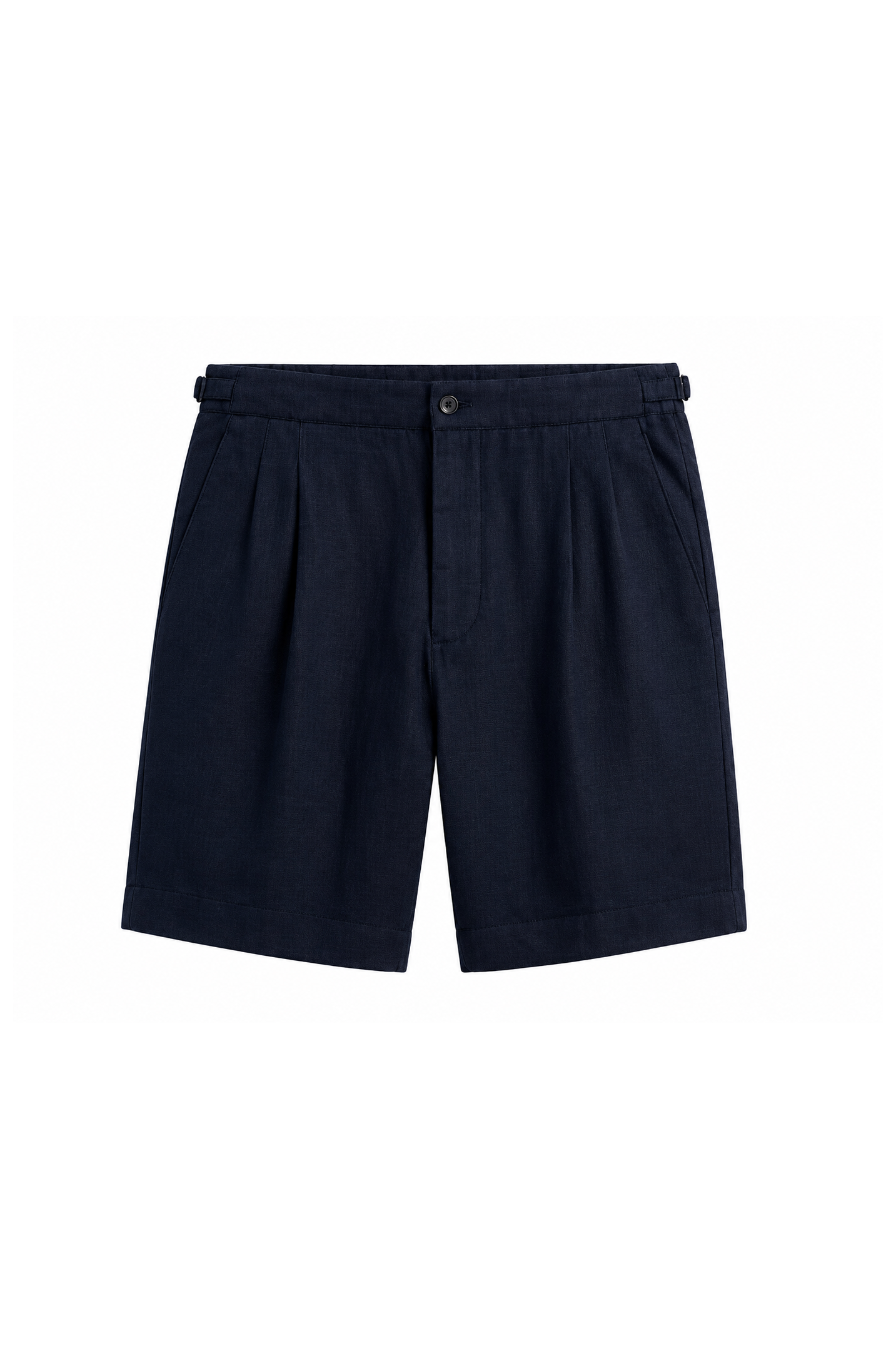 Navy Tailored Cotton Shorts