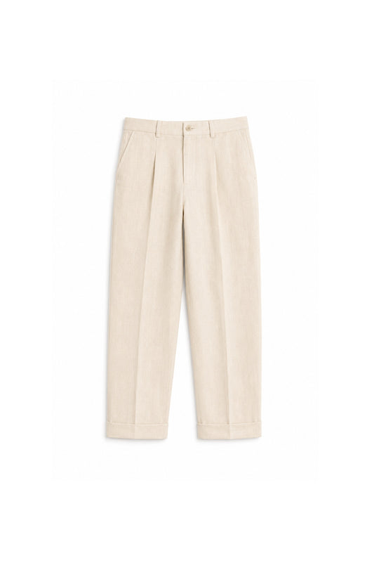 Ecru Cotton Pants